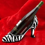 Zebra Stiletto Wine Bottle Holder
