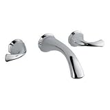 Delta Faucet アディソン 2 ハンドル ウォール マウント バスルーム 蛇口 クローム【並行輸入品】+NONOKUROオリジナル携帯クロス