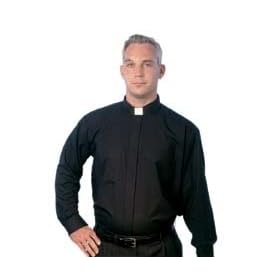 Black Cottonrich mds Clergy Tab Collar Shirt