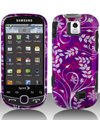 Crystal Hard RUBBERIZED PURPLE With FLORAL LEAVES Design Faceplate Cover Ca ....