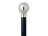 Walking Stick / Cane with Golf Ball Handle, Nickel Plated