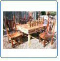 Groovystuff Teak Wood Hill Country Chess Table - Medium