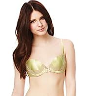 Limited Collection Floral Lace Padded Push-Up A-DD Bra with Silk