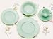 Miniature Chrysnbon 5 Piece Dish Set Jadite Depression Glass Image