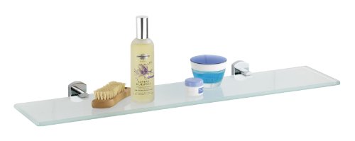 Wenko 17868100 Glasablage Assoro - Glas, Chrom rostfrei, 60 x 4.5 x 15 cm