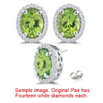 0.21 Ct Diamond & 0.55 0.00 Cts Peridot Stud 