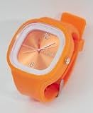 GSI Quality Waterproof Silicone Gel Sporty Wrist Band Watch - Wide Face With Analog Dial Style, For Children And Sports - Orange