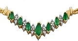 Marquise Emerald Pyramid Necklace in 14K Yellow Gold