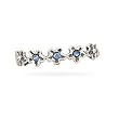 Oxidized Toe Ring with Blue Crystal Flowers