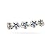 Oxidized Toe Ring with Blue Crystal Flowers