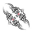 Tribal with Heart Temporary Tattoo 2x2
