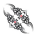 Tribal With Heart Temporary Tattoo 2x2