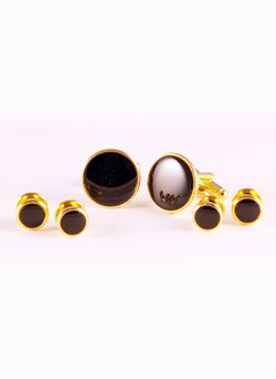 Daniel Gray Black and Gold Formal Stud Set