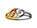 Ring Jewellery Ag Real Diamond Two Stones Y & W colour Heart Shape Ring # AGSR0121