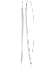 Sterling Silver or Goldtone Finish Silver Long Diamond Cut Dagger Euro Wire Earrings