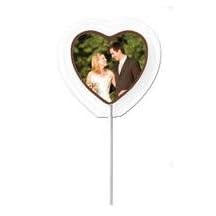Custom Heart Lollipops Made of Milk Chocolate (Set of 12) - Personalize Your Wedding Favors or Party Favors with Your Favorite Photos