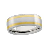 14K Two-Tone Gold Comfort Fit Wedding Band For Men and Women - Sizes 5 - 12.5