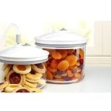 FoodSaver 2-Piece Canister Set, Smoke Gray and White by Tilia