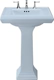 Kohler 27 Centerset Fireclay Bathroom Sink with Overflow and 3 Pre Drilled Faucet Holes from the Memoirs Collection Skylight - K-2258-4-6