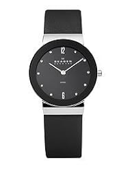 Skagen Two-Hand with Glitz Leather Strap Womens watch #358LSLBB