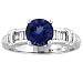 14k White Gold Round Tanzanite and Diamond Ring 1.51 TCW