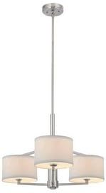 Dolan Designs 1887-09 Monaco - Three Light Chandelier, Satin Nickel Finish with White Fabric Shade