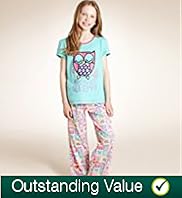 Older Girls Pure Cotton Owl Pyjamas