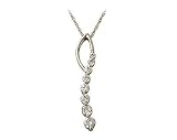 Eight Stone Diamond Journey Pendant In 14K White Gold