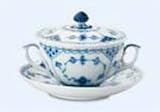 Royal Copenhagen Blue Fluted Half Lace Covered Soup Cup And Saucer 12,25 Oz /1102106
