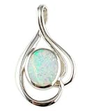 Morningflower Large White Opal Oval Pendant