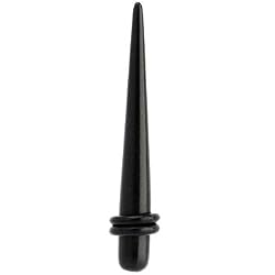 2 Gauge Black Uv Acrylic Straight Taper