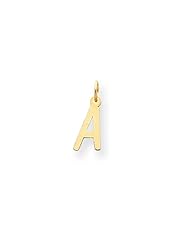 14k Small Slanted Block Initial A Charm