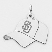 Sterling Silver San Diego Padres Large Hat Pendant
