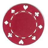 25 Clay Composite Poker Suited 11.5 Gram Red Poker Chips