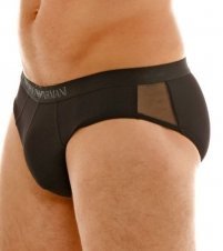 Emporio Armani Microfiber and Tulle Slip Basso Hip Brief 111121