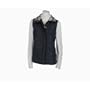 Denim & Co. Puffer Vest with Ribbed Turtleneck (X-Large 18 20, Black White)
