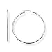 Jewelry : 14k White Gold Large (L) Size 1 3/8" (35mm) Round Classic Hoop Earrings, HypoAllergenic