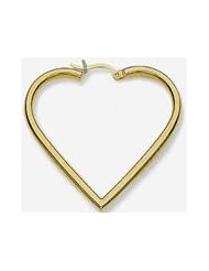 35mm X 40mm 14k Heart Shaped Fancy Tube Hoop Earrings