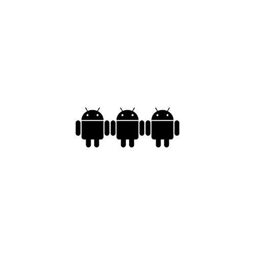 Android Robot Set of Three 2.5 Inch Tall Vinyl Decals Black