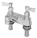 Fisher 1744 4 CC Deck Faucet, Dual Control, with Lavatory Spout, Chrome