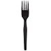 Dixie FM53C7 Medium Weight Polystyrene Fork, Individually Wrapped, 6.31" Length, Black (Case of 1,000)