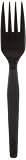 Dixie FM53C7 Medium Weight Polystyrene Fork, Individually Wrapped, 6.31" Length, Black (Case of 1,000)