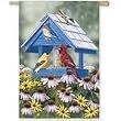 Silk Reflections-Decorative Garden Flag-Birdhouse