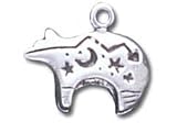 Heartline Bear Solid Sterling Silver Charm Approximately 5/8 Across