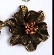 Improving Lifestyles Metal Meash like Texture Ring with crystals Antique Gold