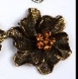 Improving Lifestyles Metal Meash like Texture Ring with crystals Antique Gold