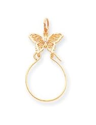 14k Gold Butterfly Holder Charm