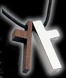 Jude Wood & Stainless Steel Cross Pendant