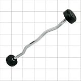 TKO 808RR-BG-70 Tri-Grip 70 lb. Curl Bar Rubber Encased with Black Grey End Caps