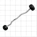 TKO 808RR-BG-100 Tri-Grip 100 lb. Curl Bar Rubber Encased with Black Grey End Caps
